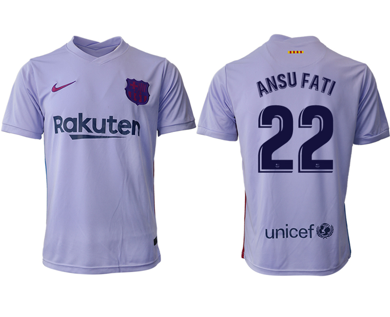 Men 2021-2022 Club Barcelona away aaa version purple #22 Soccer Jersey->barcelona jersey->Soccer Club Jersey